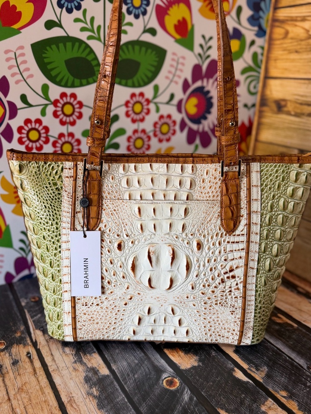 BRAHMIN ASHER TOTE Williamette Fern Assorted Sample Shoulder Bag NWT